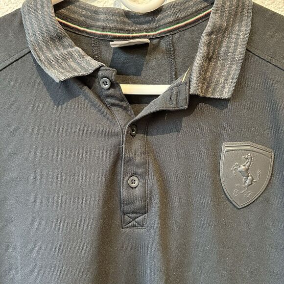 Ferrari Puma Polo Shirt Size XL Men’s 10 Anniversary Partnership Striped Collar - Picture 7 of 12